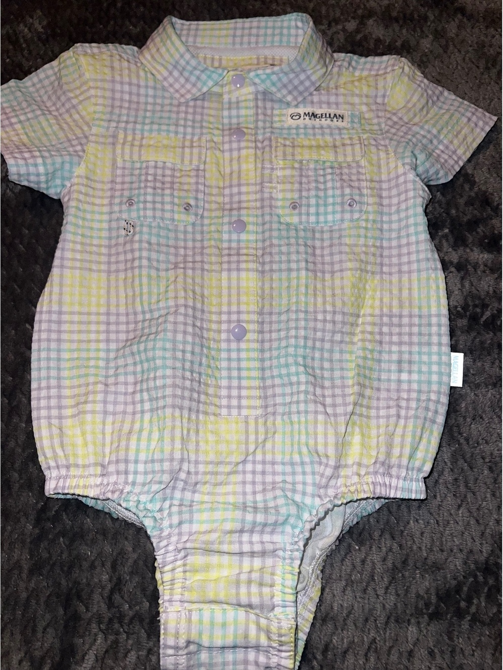 Magellan fishing Onesie, baby size 6-9